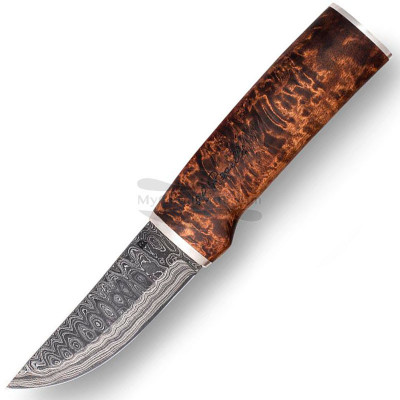 Finnish knife Roselli Damascus Hunting Silver Bolsters Gift Box RD300P 10.5cm