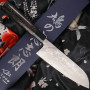 Santoku Japanisches Messer Kenshiro Hatono VG10 Damascus, Japanese lacquer KH-A 17cm