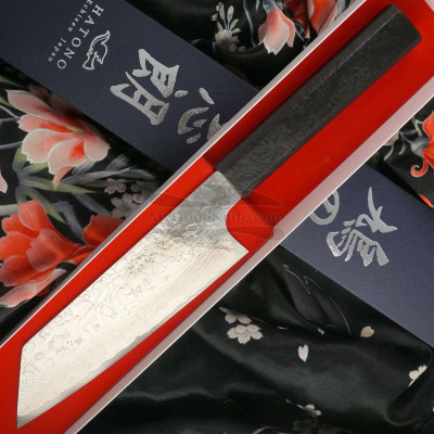 Japanisches Messer Kenshiro Hatono Bunka VG10 Nickel Damascus, paper KH-P1 16.5cm
