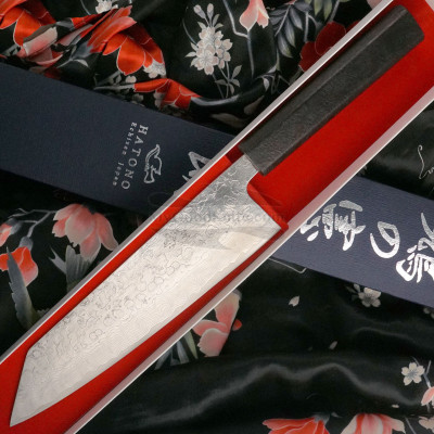 Японский кухонный нож Киритсуке Kenshiro Hatono VG10 Nickel Damascus, paper KH-P6 21см