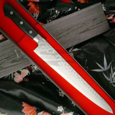 Sujihiki Japanese kitchen knife Ittetsu Black Pakka wood IWY-9008 27cm