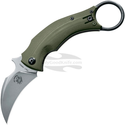 Couteau Karambit Pliant Fox Knives Black Bird OD Green Stonewash FX-591 ODSW 6.5cm