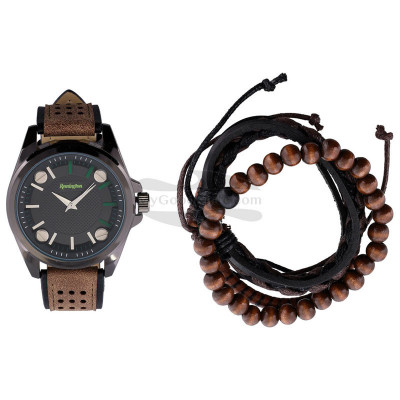 Часы Remington подарочный набор с браслетом, коричневый RMWST4