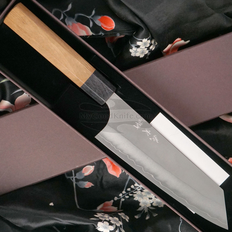 Japanese kitchen knife Yoshimi Kato Petty Aogami Super S/S clad Cherry  D-901 15cm for sale