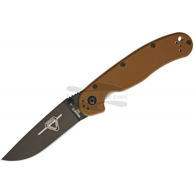 Folding knife Ontario RAT-2 Black D2, Coyote Brown 8830CB 7.6cm - 1