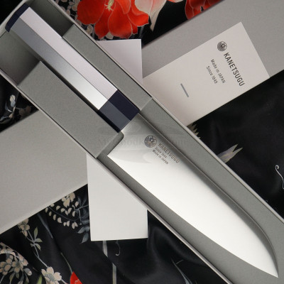 Santoku Japanisches Messer Seki Kanetsugu Heptagon-Silver 8003 18cm