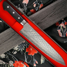 Gyuto Japanese kitchen knife Ittetsu Black Pakka wood IWY-9006 24cm