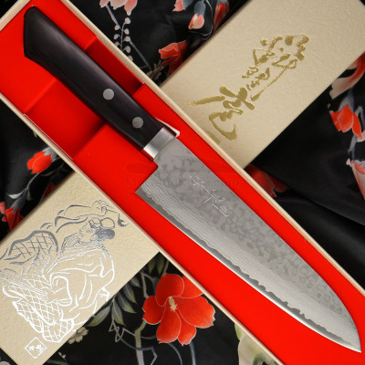 Gyuto Japanese kitchen knife Kunio Masutani VG-10 Damascus Pakka M