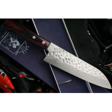 Santoku Japanese kitchen knife Hiroshi Kato Ginsan D1011R 16.5cm - 1