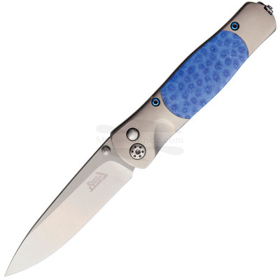 Folding knife Santa Fe Stoneworks Tesoro Button Lock Blue Brain SFSW01 7cm