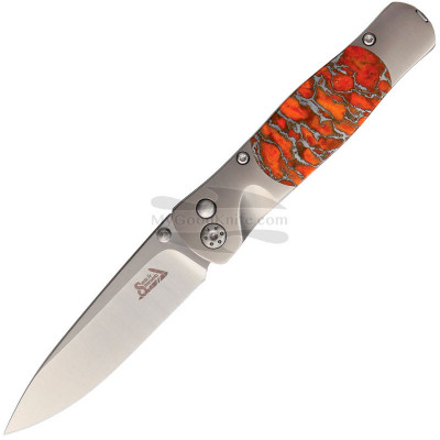 Folding knife Santa Fe Stoneworks Tesoro Button Lock Orange Coral SFSW03 7cm