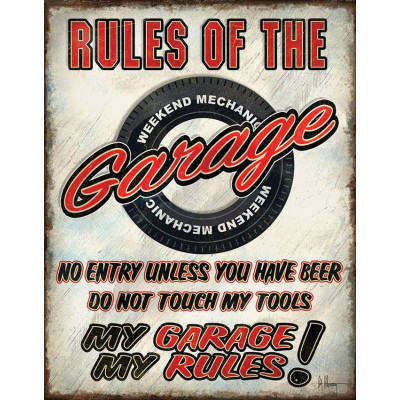 Blechschild Rules Of Garage TSN2410