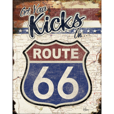 Cartel de chapa Your Kicks Route 66 TSN2411