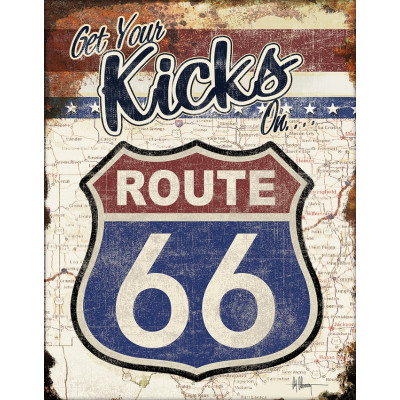 Жестяная табличка Your Kicks Route 66 TSN2411