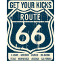Cartel de chapa Get Your Kicks TSN2436
