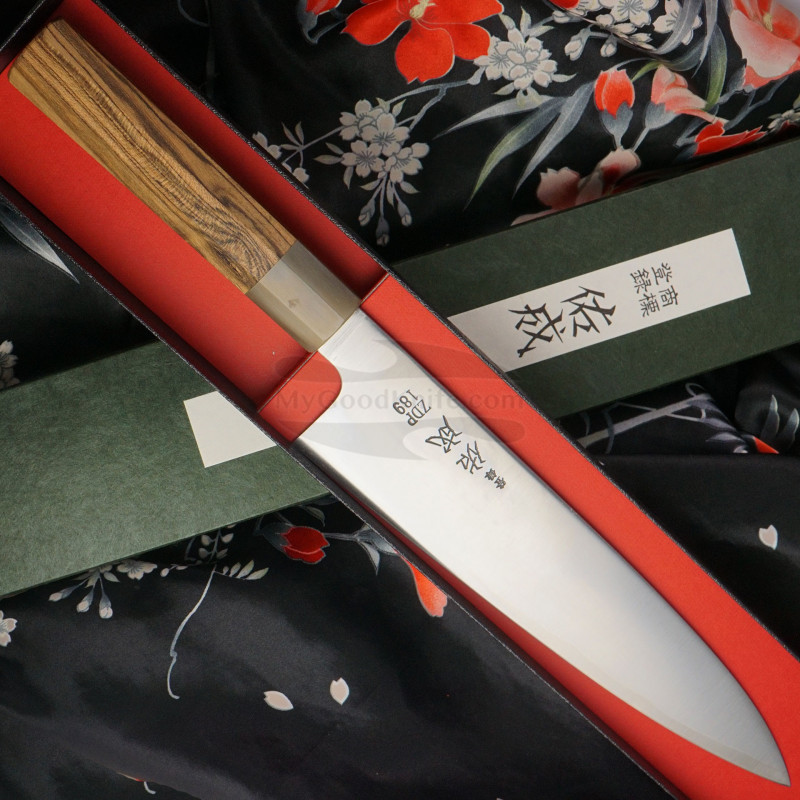 Gyuto Japanese kitchen knife Sukenari ZDP189 Light Bocote S143 24cm