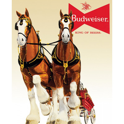 Blechschild Budweiser Clydesdale Team 1631