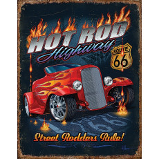 Жестяная табличка Hot Rod Route 66 2370