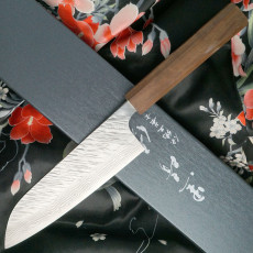Santoku Japanese kitchen knife Yu Kurosaki Fujin VG10 Damascus Wenge ZVD-165SAW 16.5cm