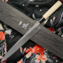 Japanilainen sushi veitsi Yanagiba Ittetsu Uraoshi Stamped Shirogami 2 IJS-11124 24cm