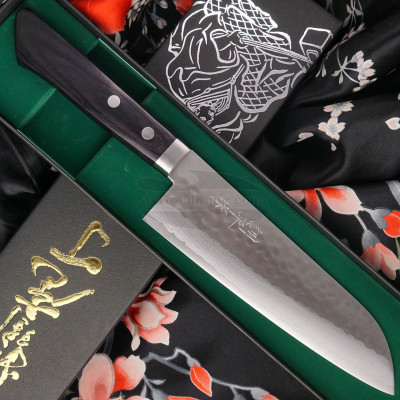 Японский кухонный нож Сантоку Kunio Masutani VG-10 Damascus M-3221 17см