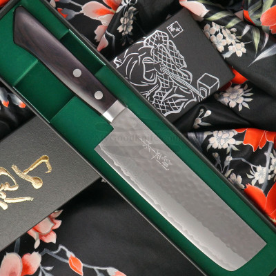 Nakiri Japanese kitchen knife Kunio Masutani VG-10 Damascus M-3223 17cm