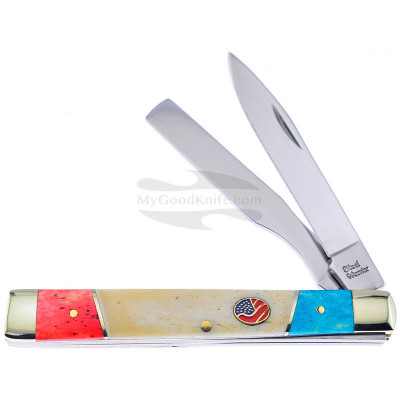 Folding knife Frost Cutlery Doctor's knife Red White Blue