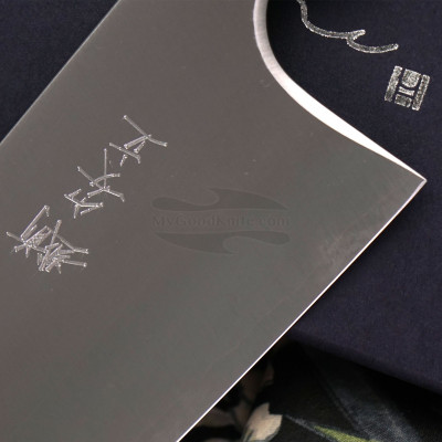 Couteau japonais artisanal SG2 damas de Takeshi Saji - Couteau santoku 18 cm