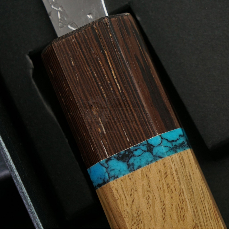 Japanese kitchen knife Takeshi Saji Bunka Iron Wood Nickel Damascus HA-4106  17cm for sale