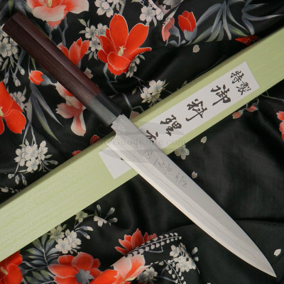 Yanagiba Japanese kitchen knife Hideo Kitaoka Shirogami CN-2208 24cm