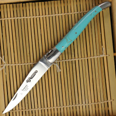 Folding knife Laguiole en Aubrac Turquoise Acrylic L0212PTIFSI1 12cm