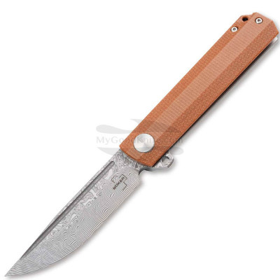 Folding knife Böker Plus Cataclyst Brown Damascus 01BO479DAM 7.8cm