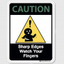 Стикер CAUTION ! Sharp Edges - watch your fingers. MGKCau