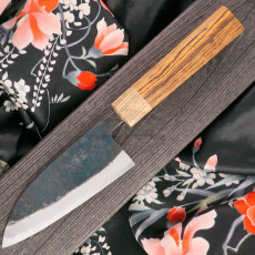 Santoku Japanese kitchen knife Daisuke Nishida Small Shirogami Bocote DN-11223BGA 12cm