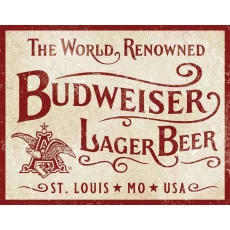 Tin sign Budweiser World Renown TSN2385