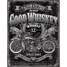 Cartel de chapa Old Bikes Good Whiskey TSN2458
