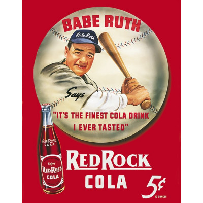 Cartel de chapa Babe Ruth Red Rock Cola TSN149