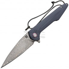 Navaja Artisan Cutlery Archaeo Damascus Gris azulado G10 1821NLBUC 8.9cm