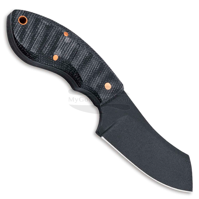 Boker Rhino Fixed Blade Knife Black Micarta Handle D2 Plain Black Blade  02BO085