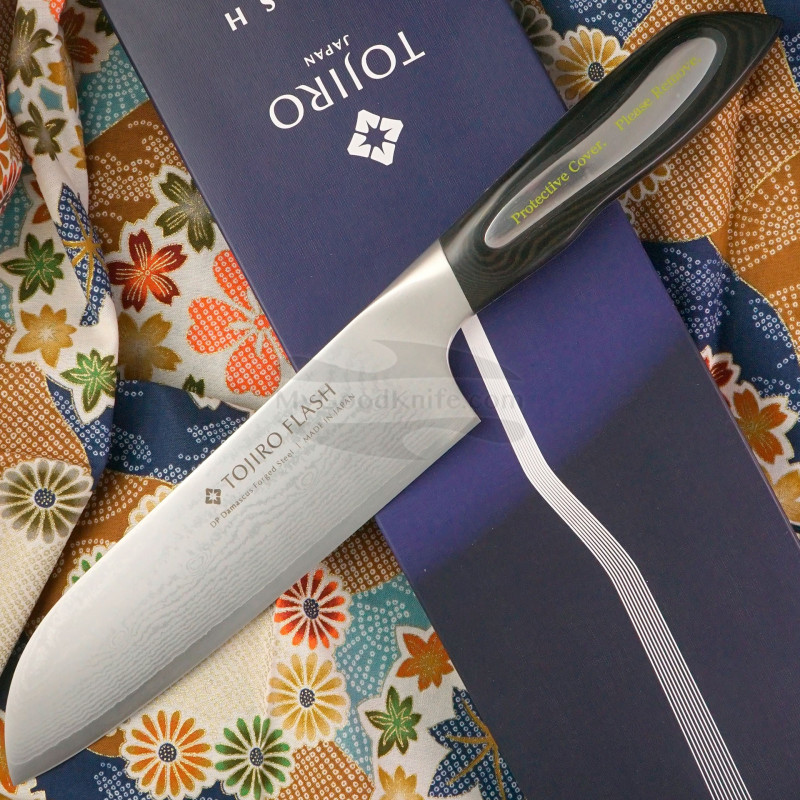 Permanent lanthan sikkert Japanese kitchen knife Santoku Tojiro DP Damascus Flash FF-SA180 18cm for  sale | MyGoodKnife