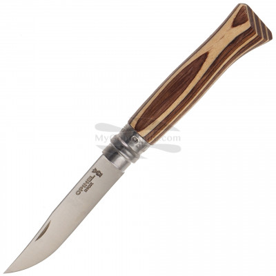 Folding knife Opinel N°08 Laminated Birch Brown 002388 8.5cm