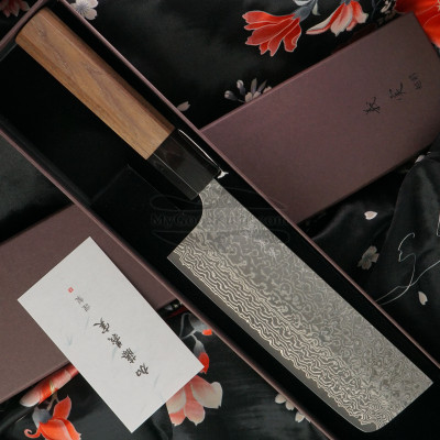 Японский кухонный нож Накири Yoshimi Kato Black Nickel VG-10 SG2 D-1903 16.5см