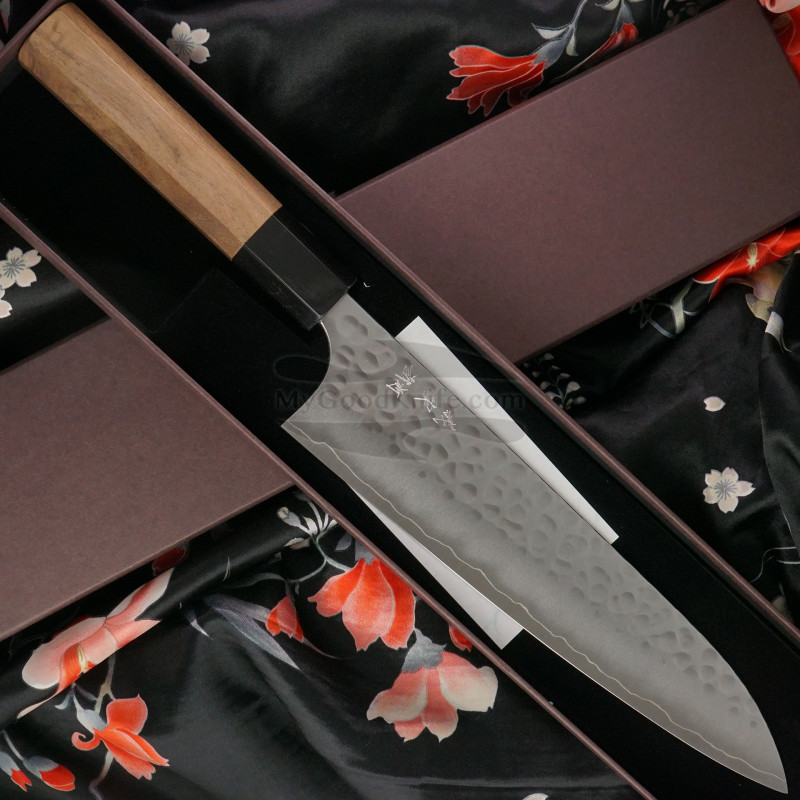 Japanese kitchen knife Gyuto Yoshimi Hammered polished D-1505 21cm sale | MyGoodKnife