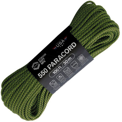 Paracord Atwood Rope Diamond Musta Neonkeltainen RG1309H