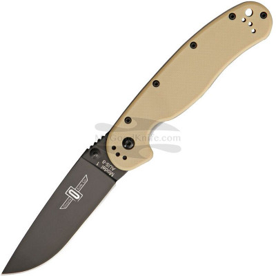 Folding knife Ontario RAT-1 Folder Desert Tan Black Plain 8846DT 9cm