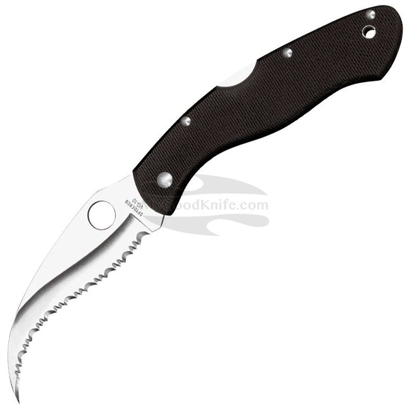 Navaja Spyderco Civilian C12GS con Hoja de Acero VG-10 de 10,5 cm Filo  SpyderEdge y empuñadura de G-10 Negro de 13,2 cm para Caza, EDC. Camping,  Gentleman, Supervivencia y Bushcraft : 