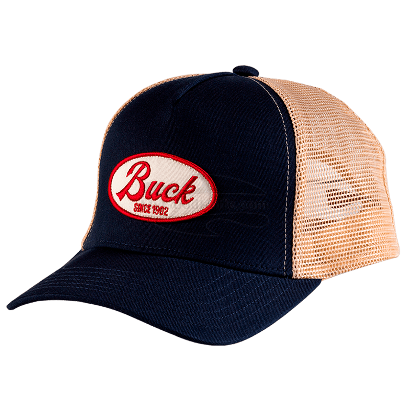 Cap Buck Knives Patch Trucker Blue/Khaki 89164 for sale | MyGoodKnife