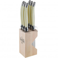 Couteau à steak Set of 6 mixed woods, matt brass VER706IBBP 11.4cm