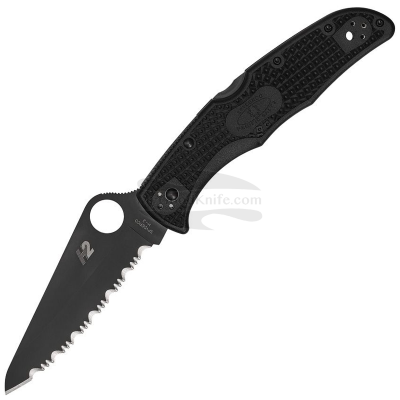 Serrated folding knife Spyderco Pacific Salt 2 Black C91SBBK2 9.6cm