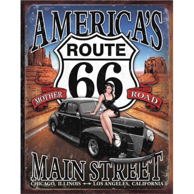 Жестяная табличка Route 66 TSN1957